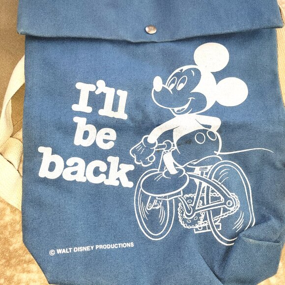 Vintage Walt Disney | Mickey Mouse "I'll Be Back" Backpack Circa 1950 - Picture 3 of 7